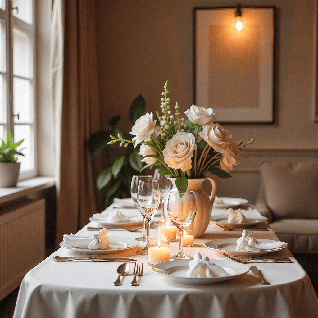 Ghomith romantisk dekoration med blomster